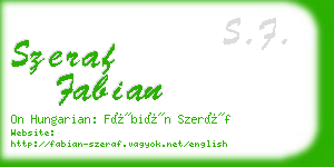 szeraf fabian business card